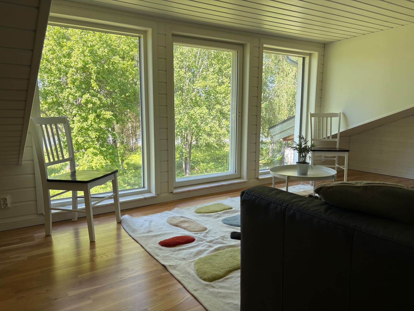 Looking out from the loft